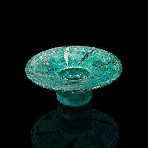 Contemporary Decorative Tea Light Stand, English Art Glass, Votive Candle Holder