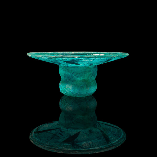 Contemporary Decorative Tea Light Stand, English Art Glass, Votive Candle Holder