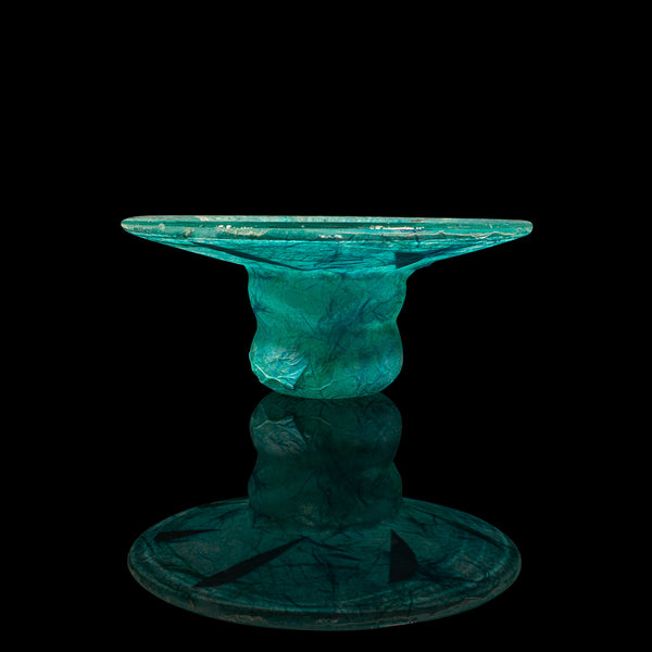 Contemporary Decorative Tea Light Stand, English Art Glass, Votive Candle Holder