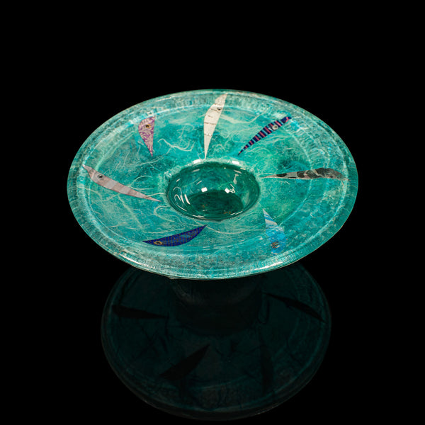 Contemporary Decorative Tea Light Stand, English Art Glass, Votive Candle Holder