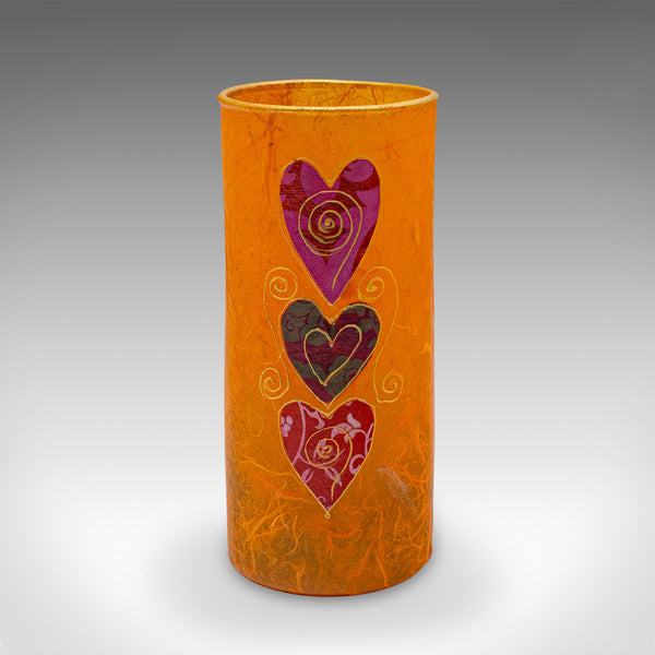 Small Contemporary Decorative Vase, English, Straw Silk Art Glass, Flower Sleeve