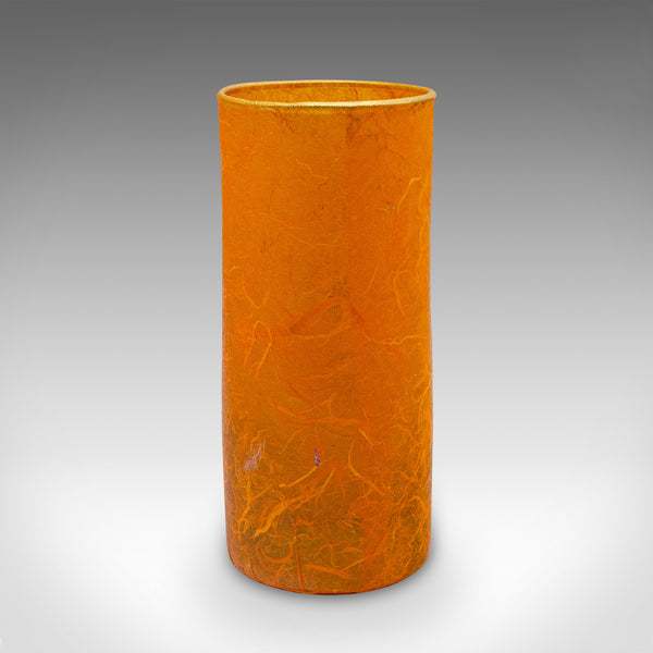 Small Contemporary Decorative Vase, English, Straw Silk Art Glass, Flower Sleeve