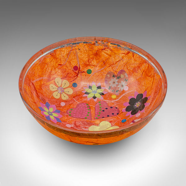 Small Contemporary Pot Pourri Dish, English, Art Glass, Decorative Fruit Bowl