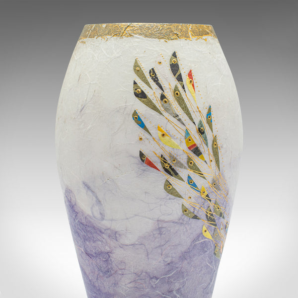 Contemporary Decorative Flower Vase, English, Art Glass, Posy Sleeve, Applique