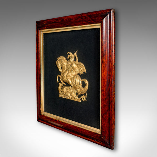 Antique George & The Dragon Display Plaque, English, Decorative Relief, Regency