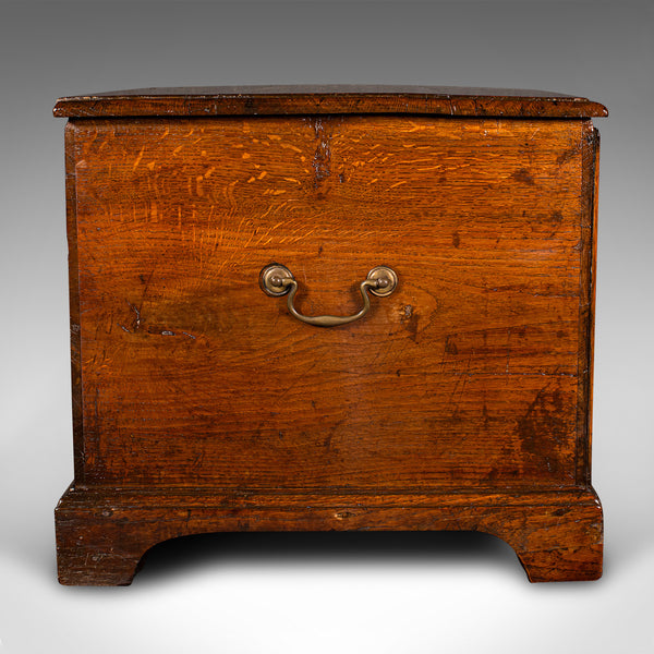 Antique Storage Chest, English, Oak, Fireside Bin, Bedside Box, Georgian, C.1780