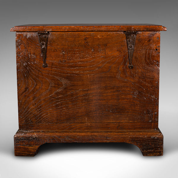 Antique Storage Chest, English, Oak, Fireside Bin, Bedside Box, Georgian, C.1780