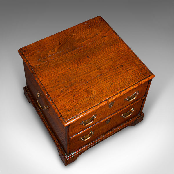 Antique Storage Chest, English, Oak, Fireside Bin, Bedside Box, Georgian, C.1780