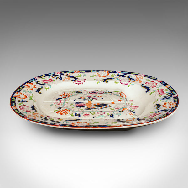 Large Antique Turkey Platter, English, Ceramic, Meat Serving Dish, Victorian