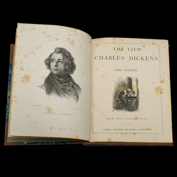 Antique Book, The Life of Charles Dickens, Biography, English, Victorian, C.1880