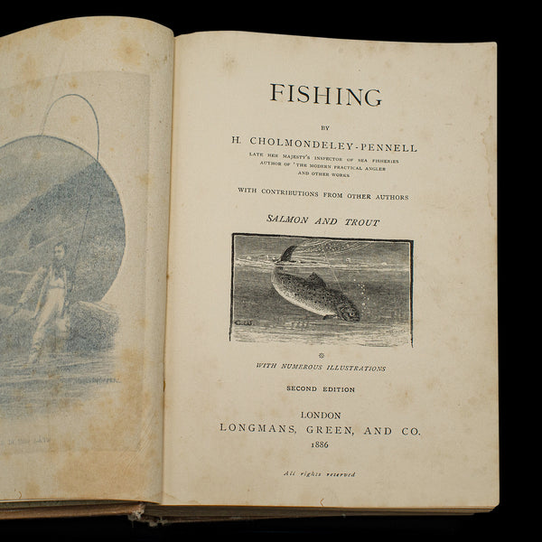 Antique Badminton Library Book, Fishing, Reference, English, Sporting Interest