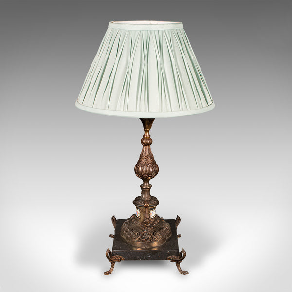Antique Table Lamp, French, Gilt Metal, Marble, Side Light, Edwardian, C.1910