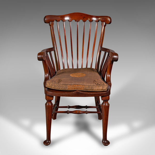 Antique Cleric's Armchair, English, Elbow Chair, Georgian Revival, Victorian