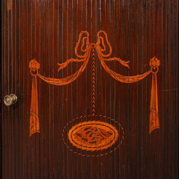 Antique Tambour Corner Cabinet, Dutch, Walnut, Cupboard, Georgian, Circa 1800