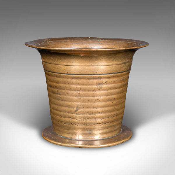 Antique Mortar And Pestle, English, Brass Apothecary Instrument, Victorian, 1850