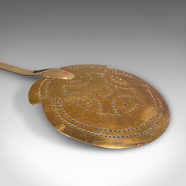 Antique Muffin Toaster, English, Brass, Fireside Warmer Tool, Georgian, C.1800