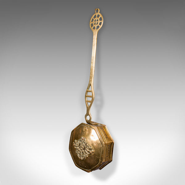 Antique Chestnut Warmer, English, Brass, Hanging Roaster, Georgian, Circa 1800