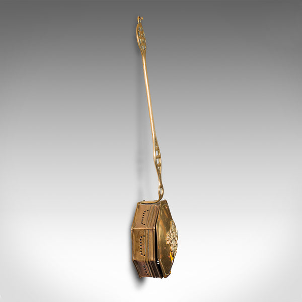 Antique Chestnut Warmer, English, Brass, Hanging Roaster, Georgian, Circa 1800