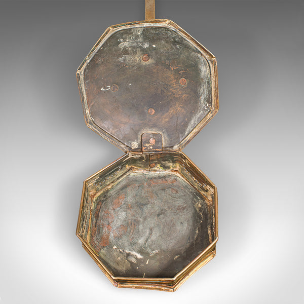 Antique Chestnut Warmer, English, Brass, Hanging Roaster, Georgian, Circa 1800