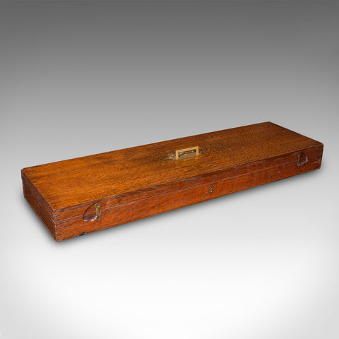 Antique Country House Parlour Game Case, English, Oak, Organiser Box, Victorian