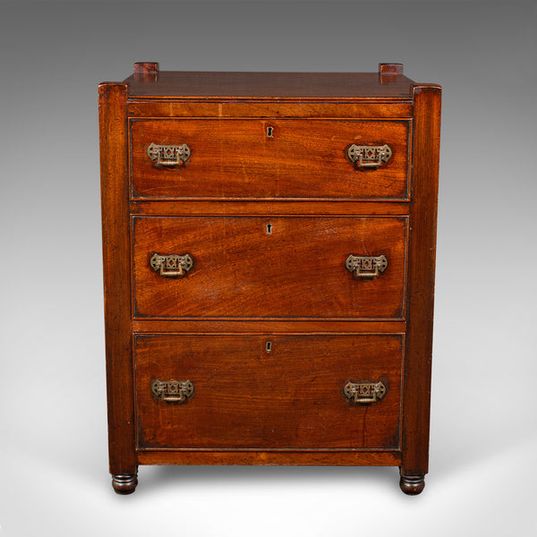 Antique Gentleman's Nightstand, English, Bedside Chest of Drawers, Georgian