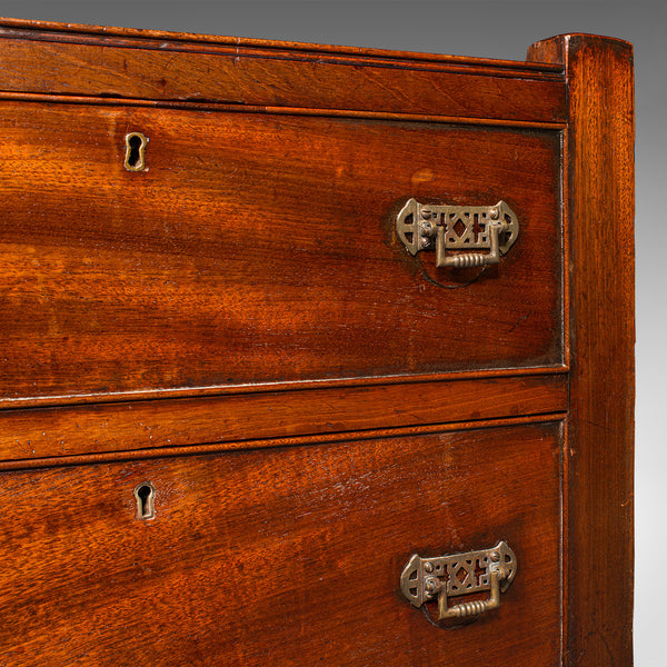 Antique Gentleman's Nightstand, English, Bedside Chest of Drawers, Georgian