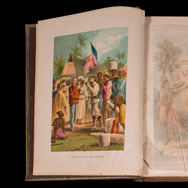 Antique Life & Explorations of Dr Livingstone Book, African Travel, Victorian