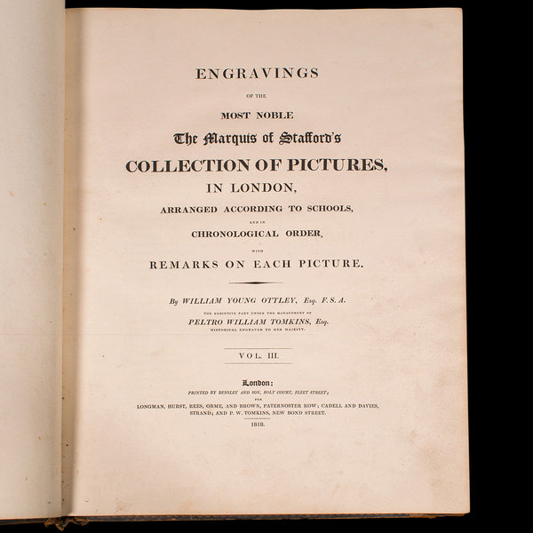 Antique Art Reference Book Marquis Of Stafford Collection Vol. 3, Georgian, 1818