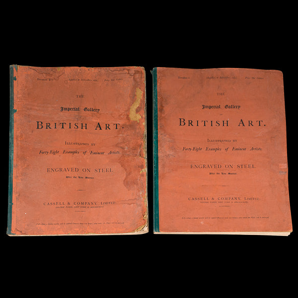 4 Vols Antique Folio, Imperial Gallery of British Art, Engravings, Victorian
