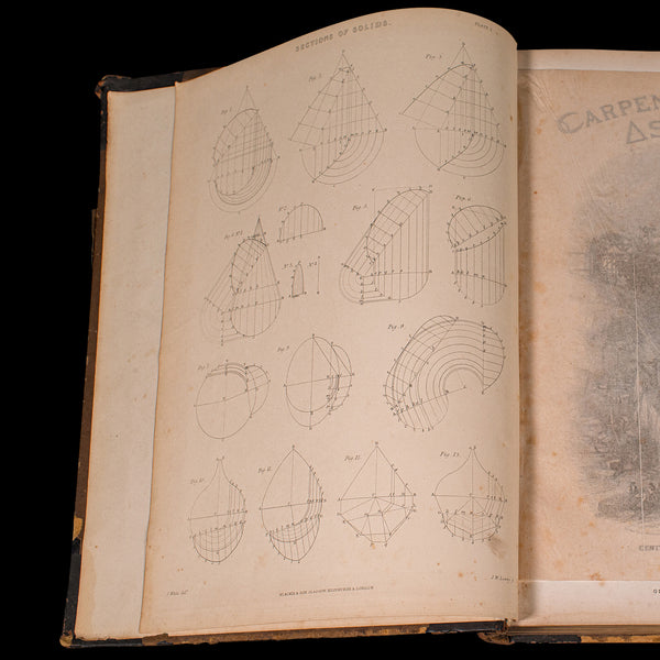 Antique Book, Carpenter and Joiner's Assistant, Architecture, Design, Victorian