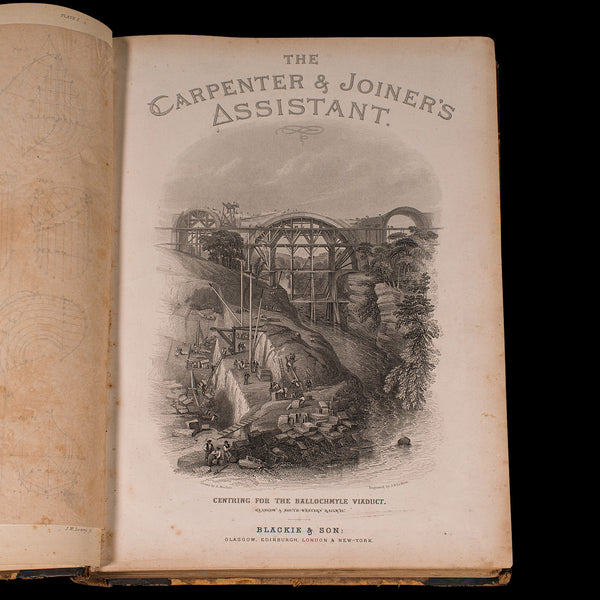 Antique Book, Carpenter and Joiner's Assistant, Architecture, Design, Victorian