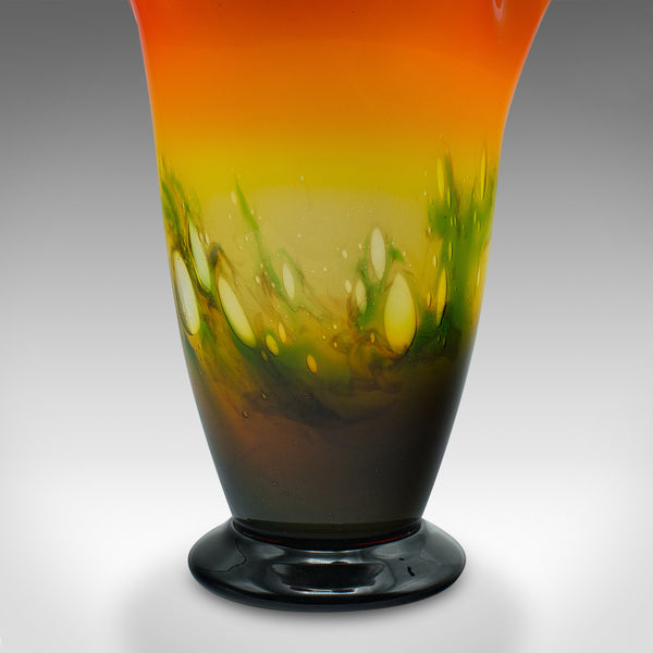 Large Vintage Flower Vase, Italian, Murano Art Glass, Decorative Planter, C.1970