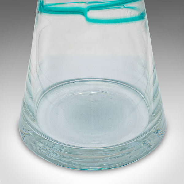 Large Vintage Conical Flower Vase, Scandinavian, Art Glass, Decorative, C.1970