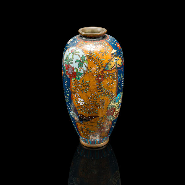 Small Antique Meiji Posy Vase, Japanese, Nagoya Cloisonne Urn, Victorian, C.1900