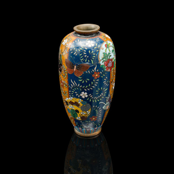 Small Antique Meiji Posy Vase, Japanese, Nagoya Cloisonne Urn, Victorian, C.1900