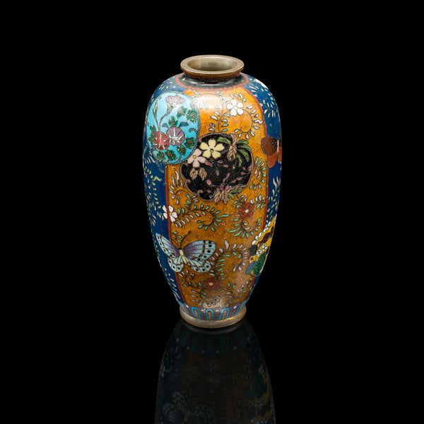 Small Antique Meiji Posy Vase, Japanese, Nagoya Cloisonne Urn, Victorian, C.1900