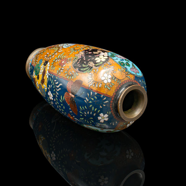 Small Antique Meiji Posy Vase, Japanese, Nagoya Cloisonne Urn, Victorian, C.1900