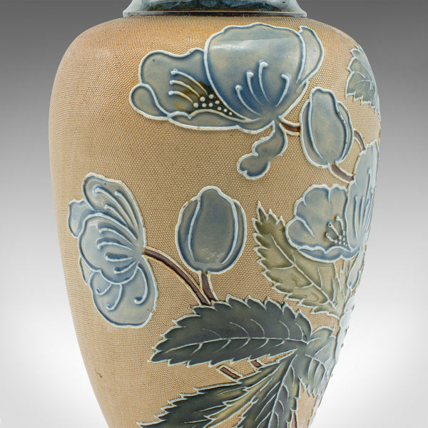 Pair Of Antique Flower Vases, English, Ceramic, Display Urn, Edwardian, C.1910