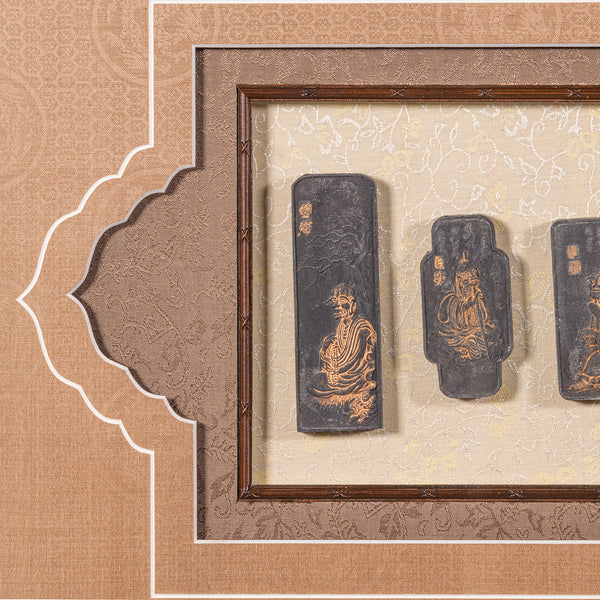 Large Antique Ink Stone Display Set, Chinese, Ornamental Stones, Qing, Victorian
