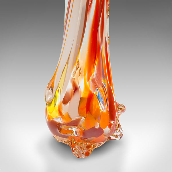 Tall Vintage Murano Explosion Vase, Italian, Art Glass, Flower Sleeve, C.1970