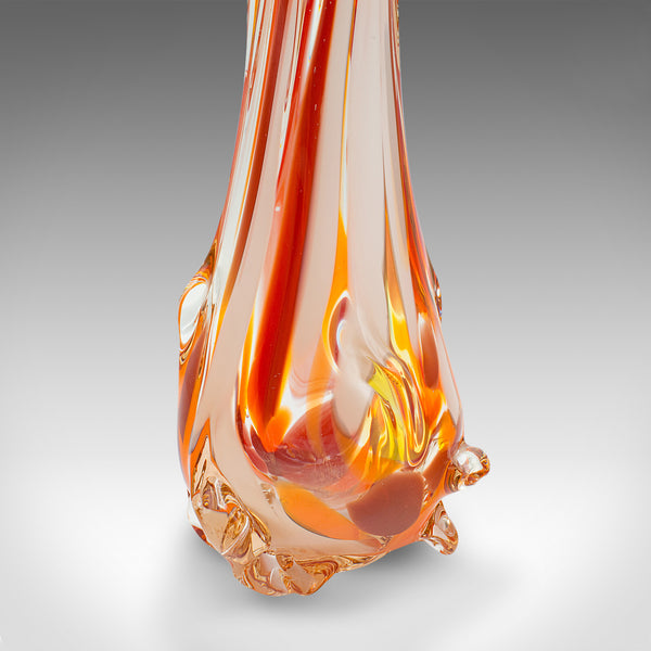 Tall Vintage Murano Explosion Vase, Italian, Art Glass, Flower Sleeve, C.1970