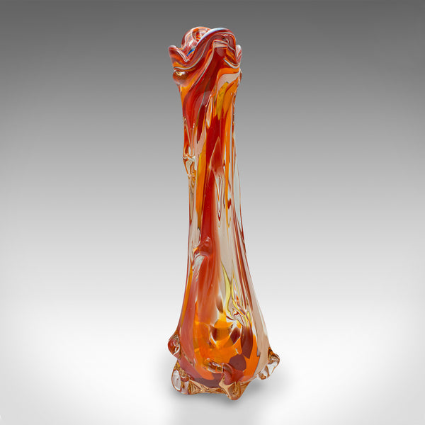 Tall Vintage Murano Explosion Vase, Italian, Art Glass, Flower Sleeve, C.1970