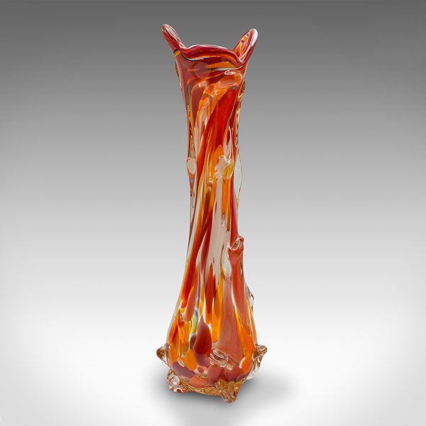 Tall Vintage Murano Explosion Vase, Italian, Art Glass, Flower Sleeve, C.1970