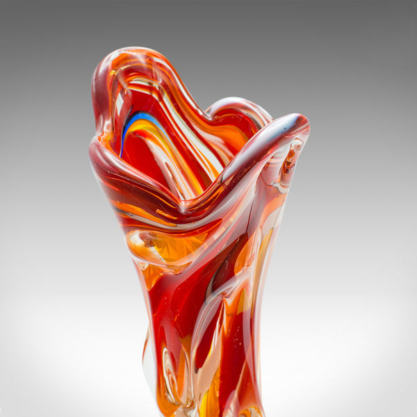 Tall Vintage Murano Explosion Vase, Italian, Art Glass, Flower Sleeve, C.1970