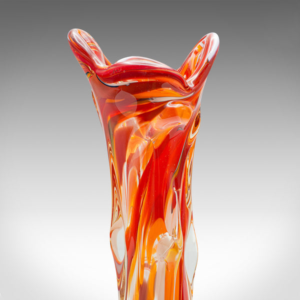 Tall Vintage Murano Explosion Vase, Italian, Art Glass, Flower Sleeve, C.1970