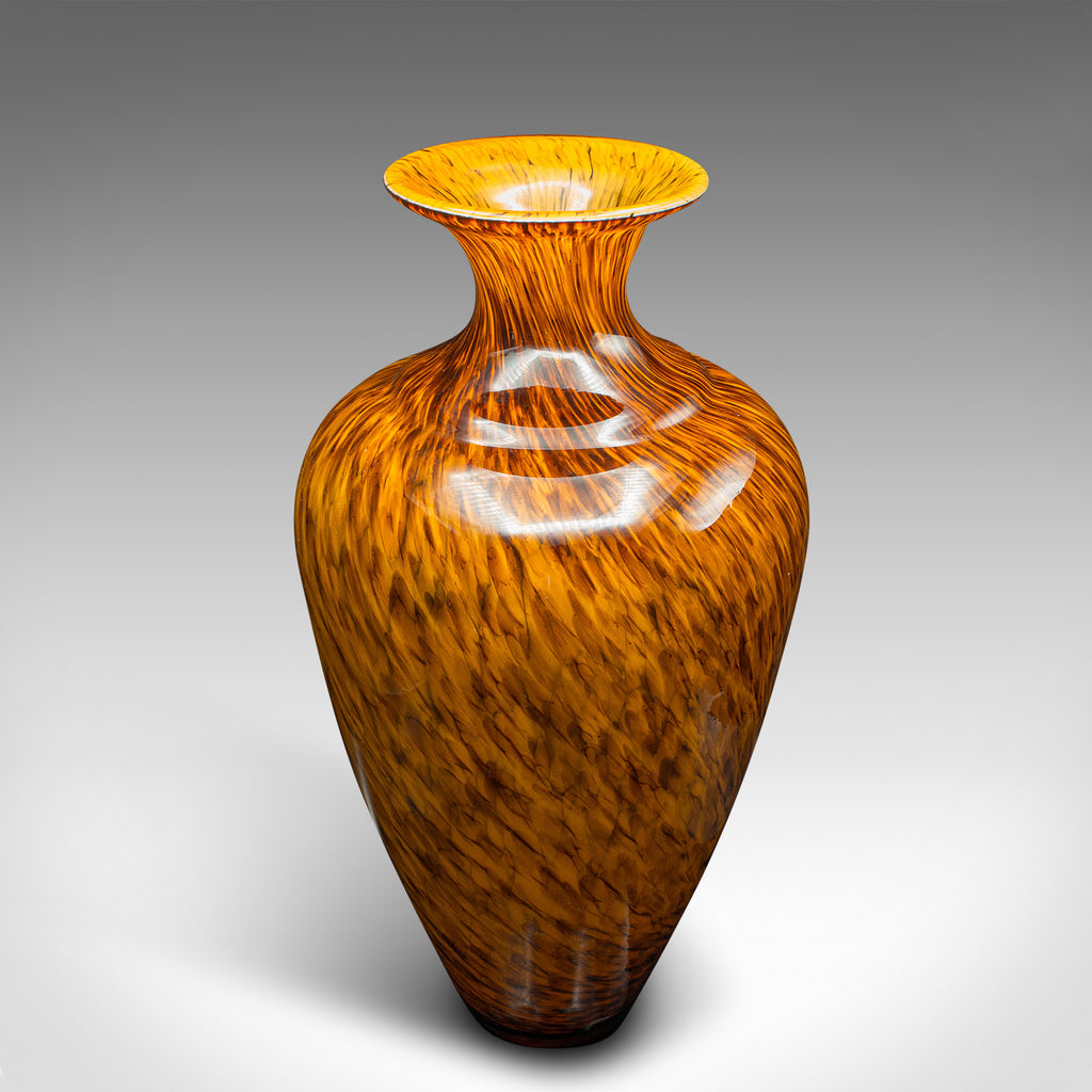 Large Vintage Murano Tiger Vase, Italian, Art Glass, Table, Floorstanding, 1960