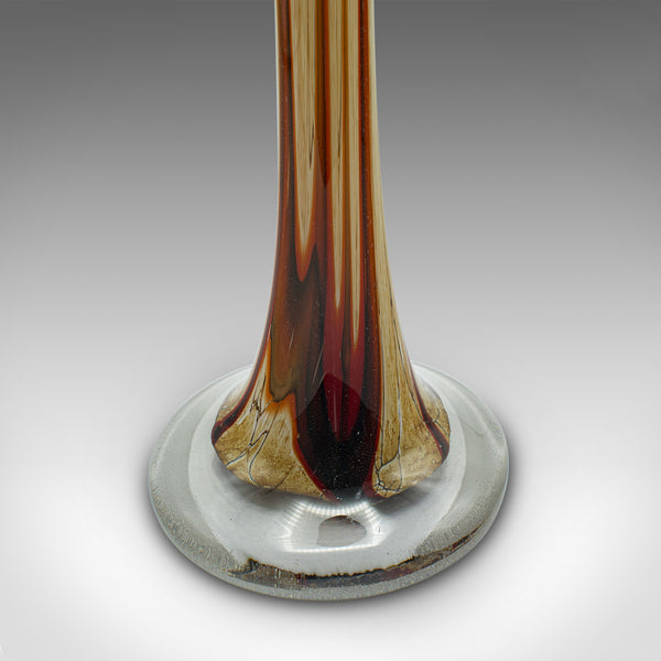 Tall Vintage Stem Vase, Italian, Murano Glass Flower Sleeve, Mid Century, C.1960