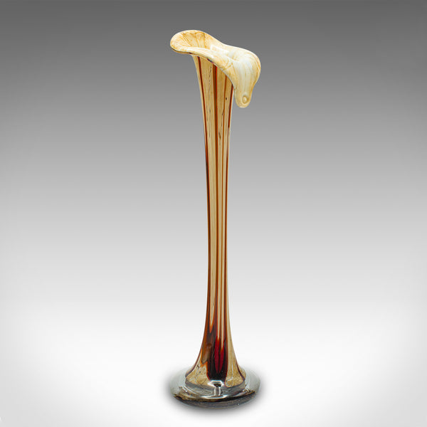 Tall Vintage Stem Vase, Italian, Murano Glass Flower Sleeve, Mid Century, C.1960