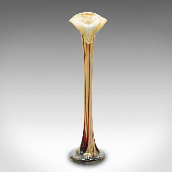 Tall Vintage Stem Vase, Italian, Murano Glass Flower Sleeve, Mid Century, C.1960