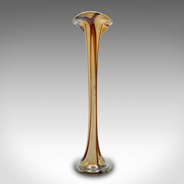 Tall Vintage Stem Vase, Italian, Murano Glass Flower Sleeve, Mid Century, C.1960